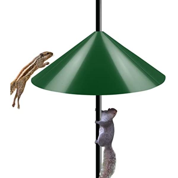 tek NT82357 19 in. Wide Squirrel Baffle for Bird Feeder Pole, Outside Pole Mount Stopper & Bird House Guard for Outdoor Shepherds Hook, Green