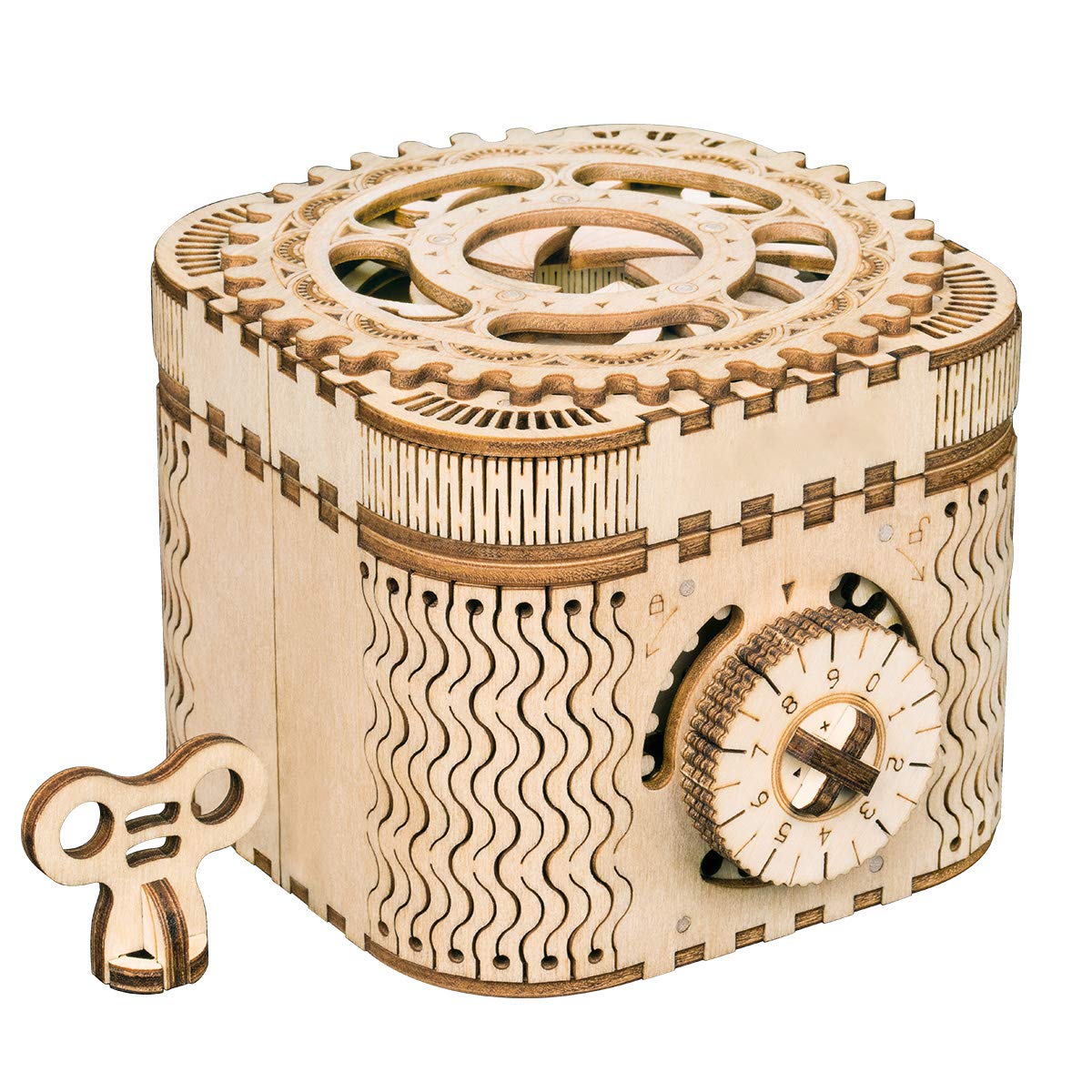 tek NT73874 Rowood 3D Puzzles for Adults, Wooden Mechanical Gear Model Kits for Teens Kids Age 14 Plus - Treasure Box