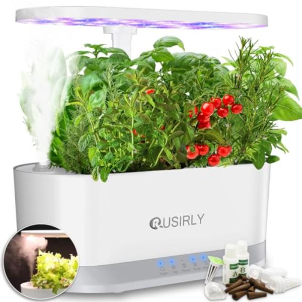 tek  Misting 11 Pods Hydroponic Growing System Herb Garden Kit - 4 Plus 1.5 Litre Large Tank Plant Germination Kit with Adjustable Height Grow Light