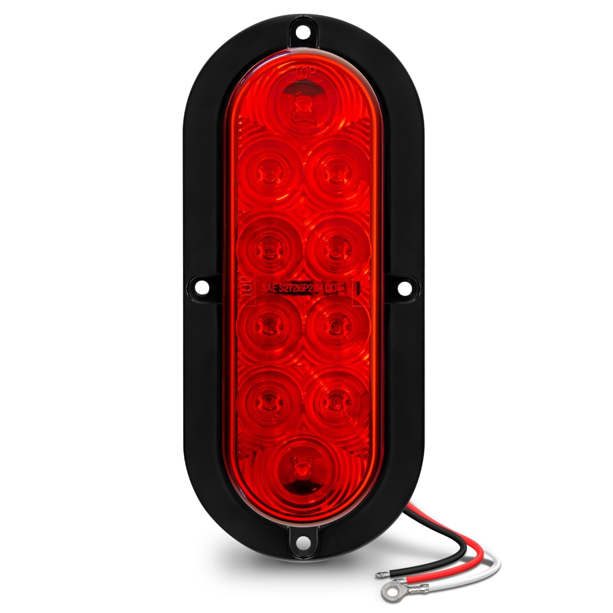 tek NT76988 6 in. True Mods Surface-Mount IP67 Waterproof Oval LED Trailer Tail Light for Boat, RV & Trucks, Red