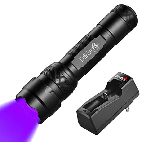 tek NT77207 ULTRAFIRE 395-405 nm LED Blacklight UV Flashlight for Curing UV Glue, Leak Detector, Pet Urine Stain