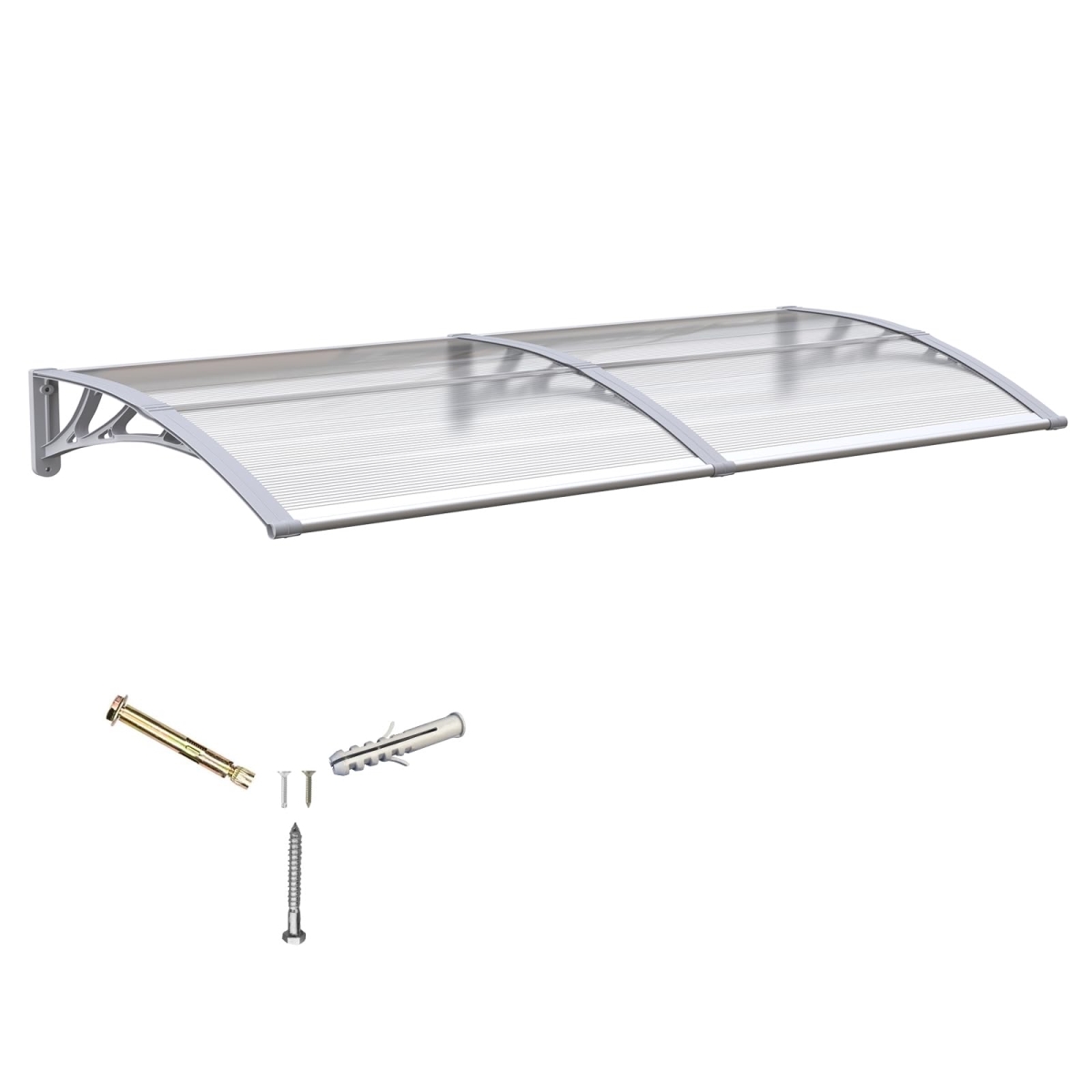 tek NT73916 32 x 60 in. Window Awnings for Doors Canopy - Polycarbonate Cover for Rain, Snow, UV & Sunlight Protection Hollow Sheet