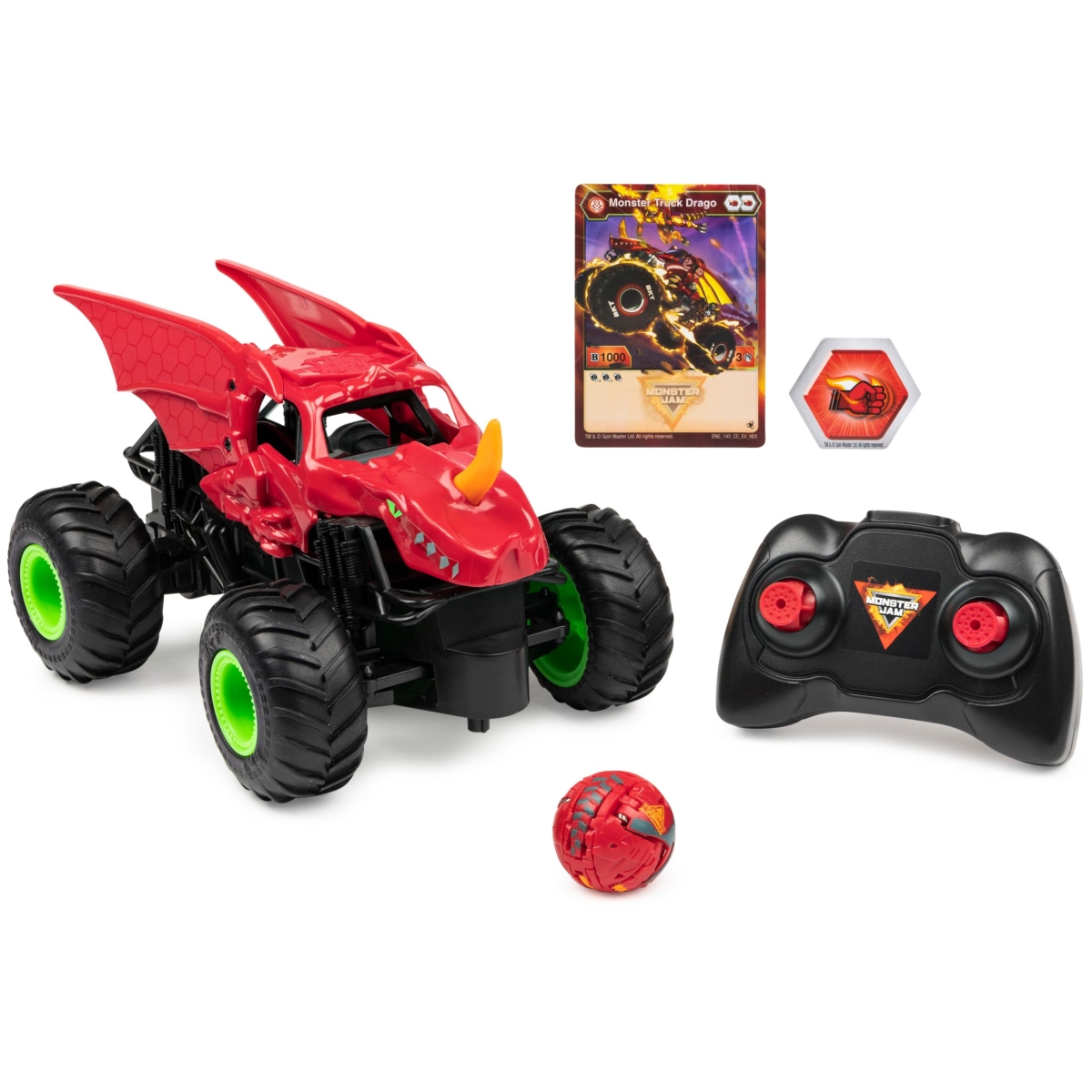 tek NT74919 Monster Jam 1-24 Scale Bakugan Dragonoid Remote Control Monster Truck, Kids Toys for Boys & Girls Aged 4 & Up