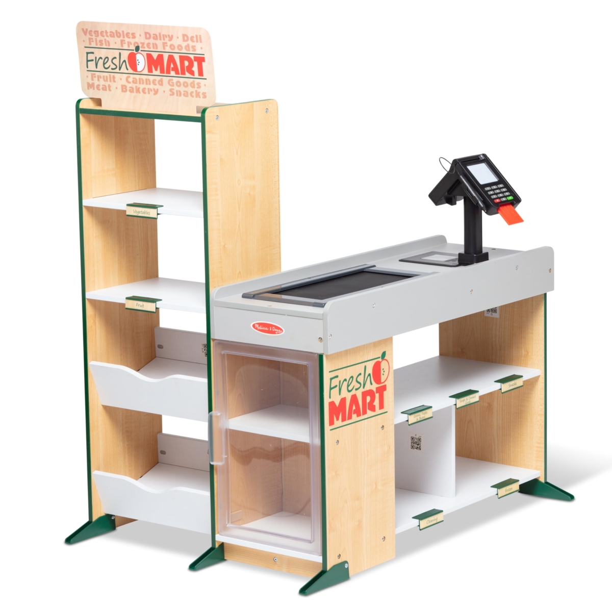 Picture of tek NT75352 Melissa & Doug Freestanding Wooden Fresh Mart Grocery Store - FSC Certified