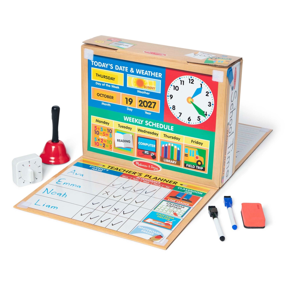 Picture of tek NT76510 Melissa & Doug School Time&#44; Classroom Play Set Game - Be Teacher or Student - FSC Certified