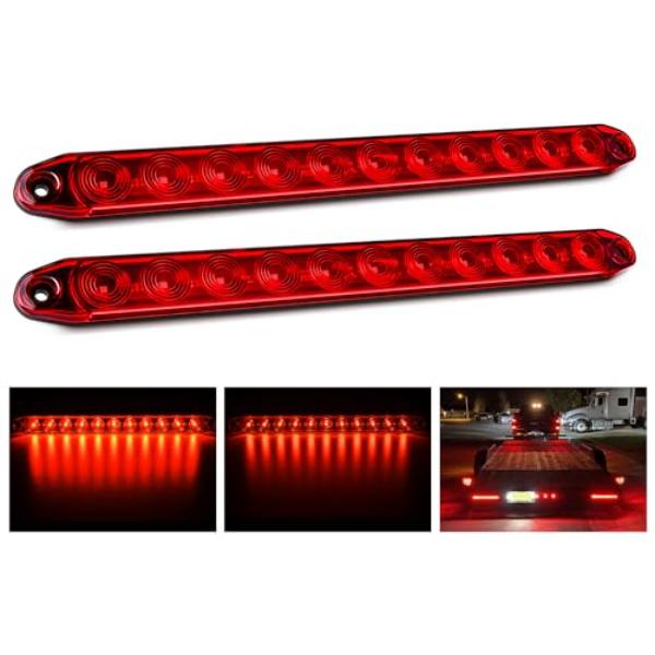 tek  UNO1RC Nilight 2 Piece 16 in. 11 LED Red Trailer Light Bar for Parking Stop Turn Signals Tail Brake DOT Compliant IP65 Waterproof Truck ID Marker