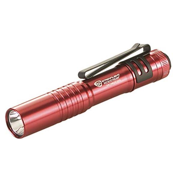 tek NT77110 Stream light 66323 Micro Stream 45-Lumen EDC Ultra-Compact Flashlight with AAA Alkaline Battery, Clear Retail Packaging, Red