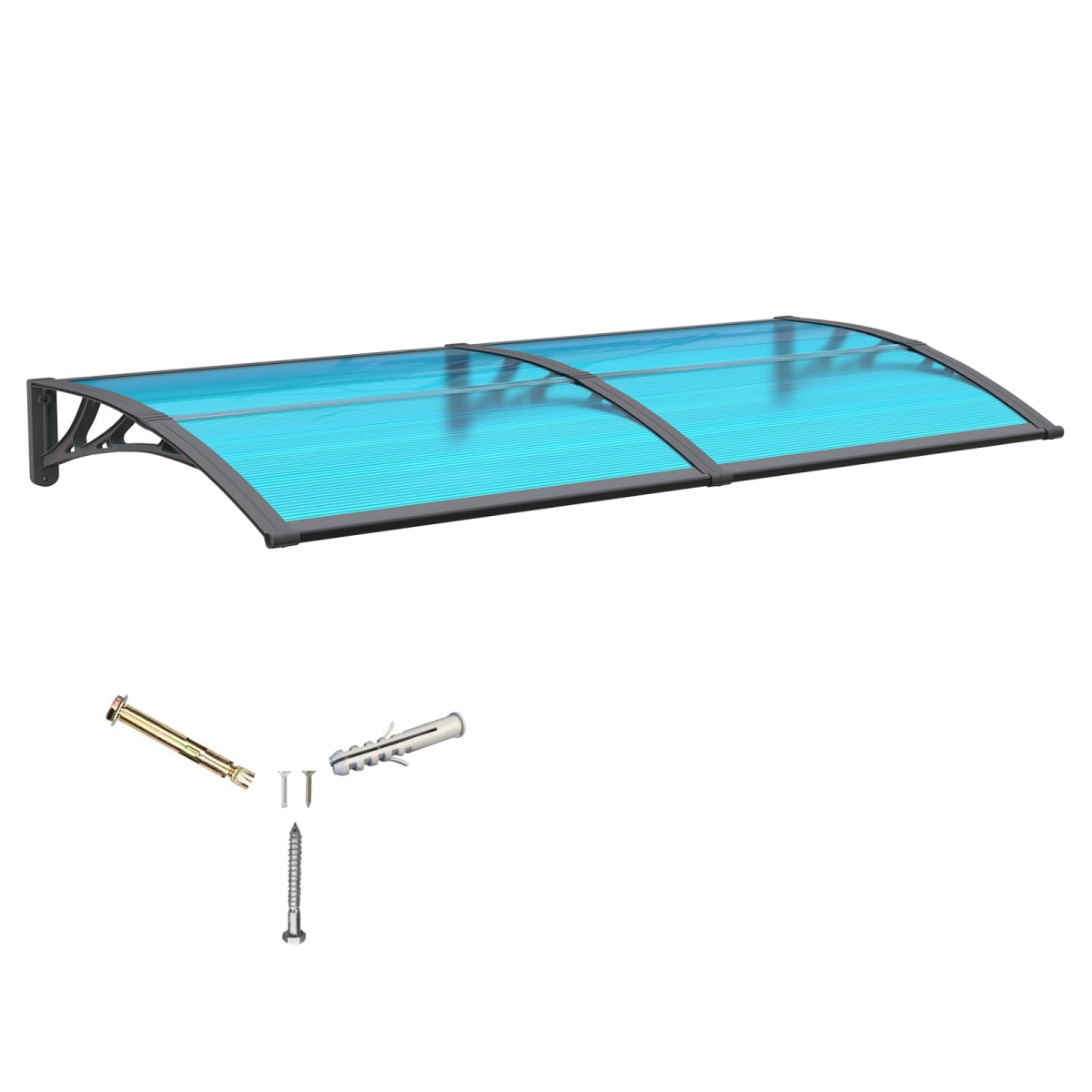 tek NT77206 40 x 60 in. Window Awnings for Doors Canopy - Polycarbonate Cover for UV, Rain, Snow & Sunlight Protection Hollow Sheet