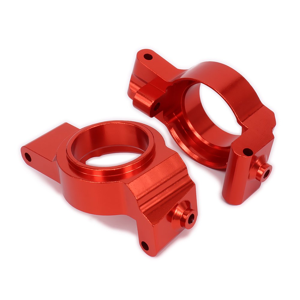 tek NT77585 UNO1RC 2 Piece Alloy Front C Hub Carrier Caster Blocks 7732 for RC Hobby Car .2.16 X-MAXX - Red