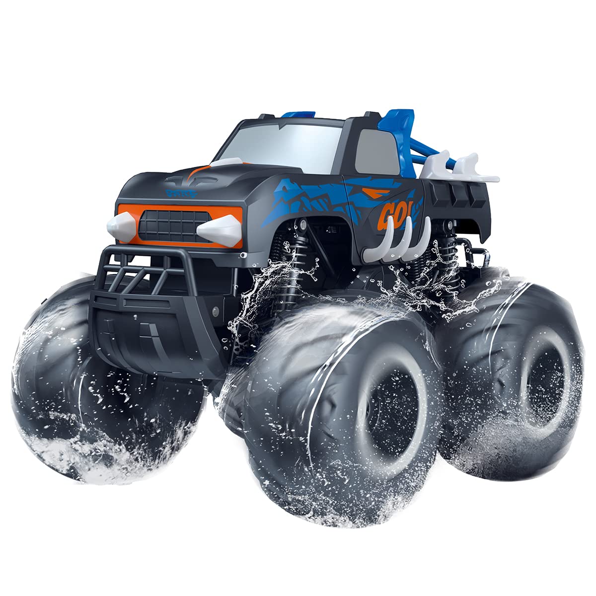 tek NT78230 Threeking 1-16 Scale Waterproof Pickup RC Amphibious Remote Control Monster Truck, 4WD All Terrain Off-Road Toy for Boys & Girls