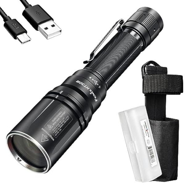 tek NT79182 Fenix HT30R LEP Flashlight with 1640-Yard Ultra Long Throw, USB-C Rechargeable & LumenTac Organizer