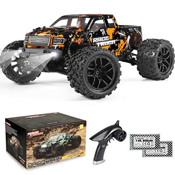 tek  HAIBOXING 1-18 Scale 36 Km per Hour Speed 4 x 4 Off Road Remote Control Waterproof Electric Powered RC Monster Truck with 2 Batteries for Adults