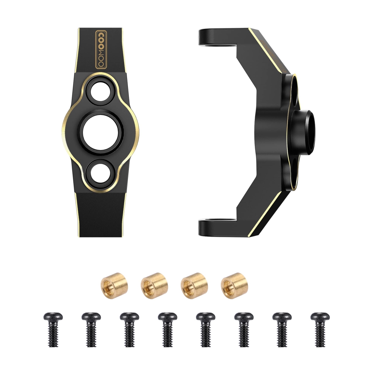 Picture of tek NT74765 0.32 oz COOWOO Brass Caster Blocks C-Hubs Upgrade Parts for TRX-4M 1-18 Scale RC Crawler Car&#44; Black - 2 Piece