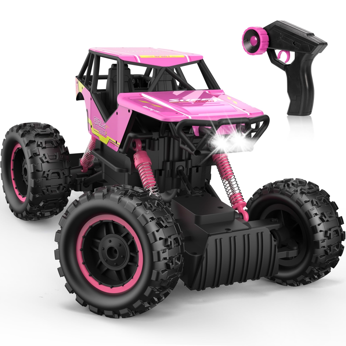 tek NT78219 Double E 1-12 Scale 4WD Off-Road Remote Control Rechargeable RC Monster Truck with Dual Motors & Headlights for Boys & Girls