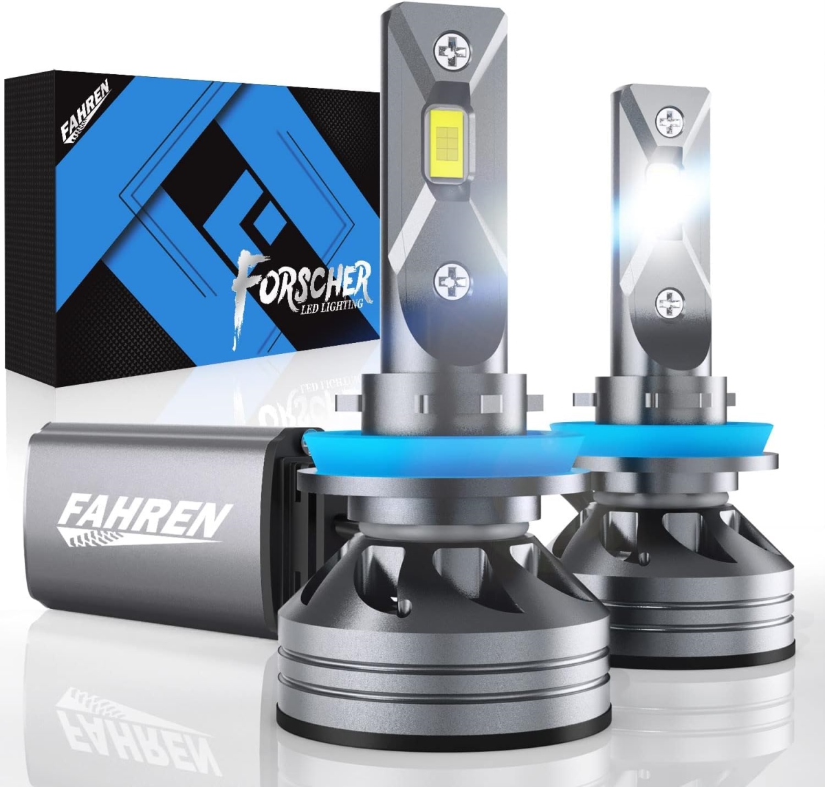 Picture of tek NT79062 Fahren H11 H8 H9 LED Fog Light Bulbs&#44; 30000LM Super Bright 6500K Cool White&#44; IP68 Waterproof - Cool White - Pack of 2
