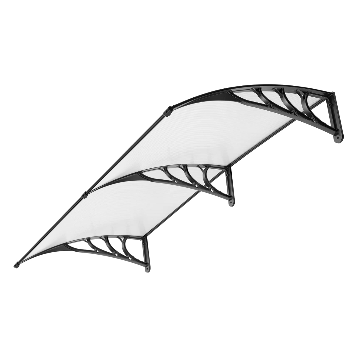 tek NT79635 40 x 80 in. VIVOHOME Polycarbonate Window Door Awning Canopy - Transparent & Black