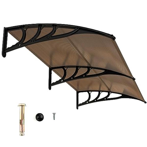 tek  40 x 80 in. Tangkula Window Modern Polycarbonate UPF 50 Plus Overhead Door Awning with Hollow Sheet for Rain, Snow & Sunlight Protection