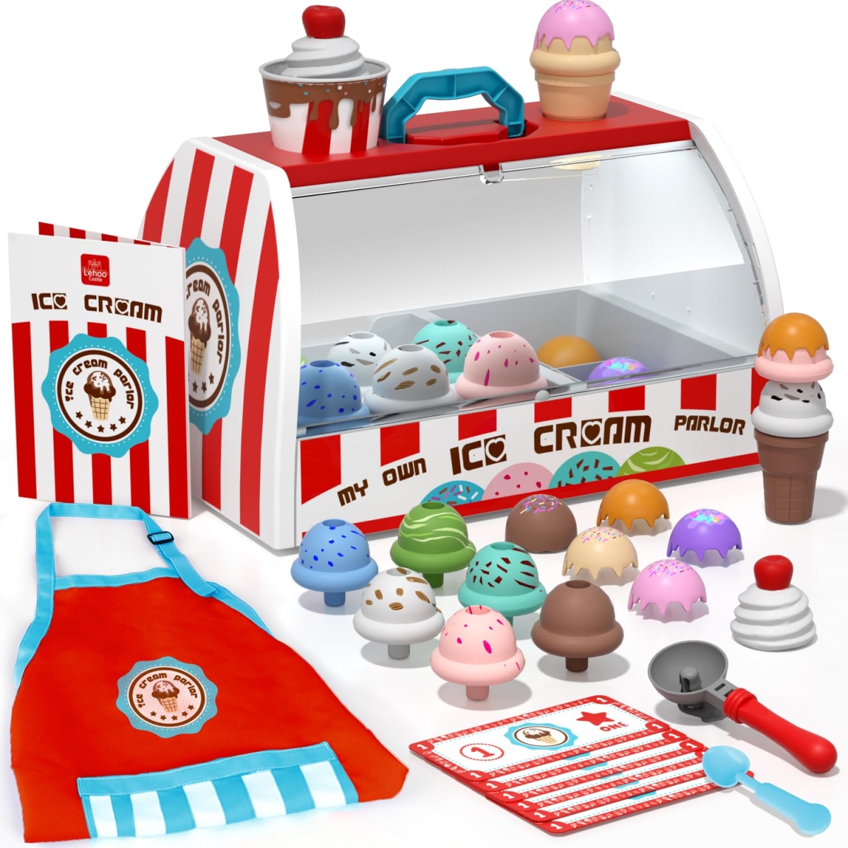 Picture of tek NT81272 Lehoo Castle Ice Cream Counter Shop Toys for 2-6 Year Old Toddlers