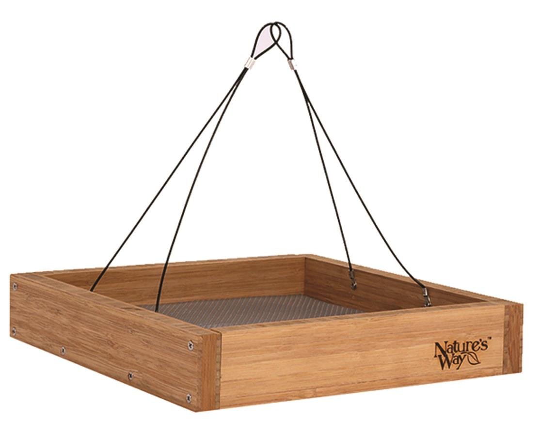 tek NT81803 12 x 12 in. Natures Way Bird Products Bamboo BWF3 Hanging Platform Feeder
