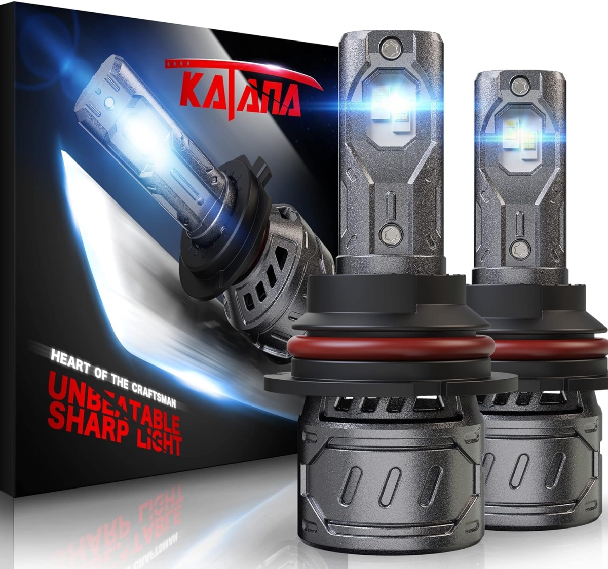 tek NT81893 KATANA 9007 HB5 LED Fog Light Bulbs, 400 Percent Brightness 6500K Cool White, Plug & Play - Mini Size - Pack of 2