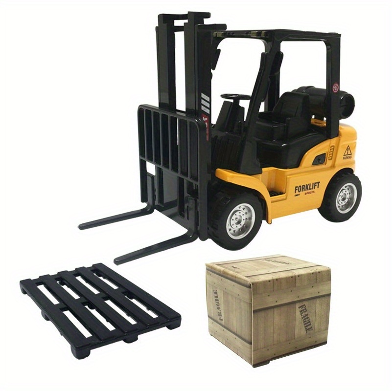 NT31925 High Quality Metal Alloy Forklift Alloy Engineering Pull Back Die-Cast Construction Toys Truck Vehicles Excavator