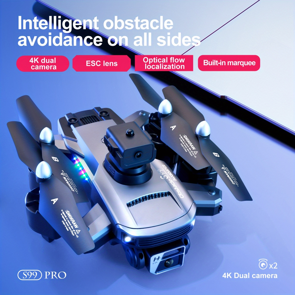 NT31958 Intelligent Obstacle Avoidance Drone Camera Profesional Drones with Camera HD Remote Control Helicopter