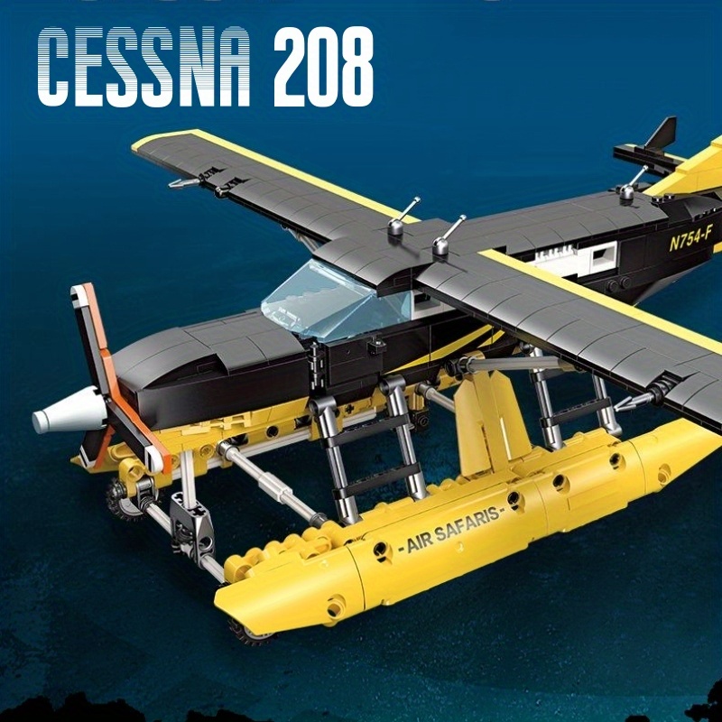 NT31966 JIESTAR High Tech Cessna 208 Caravan Amphibious Type Plane Twin-rotor Helicopter AV-8II Harrier Attack Aircraft Airplane