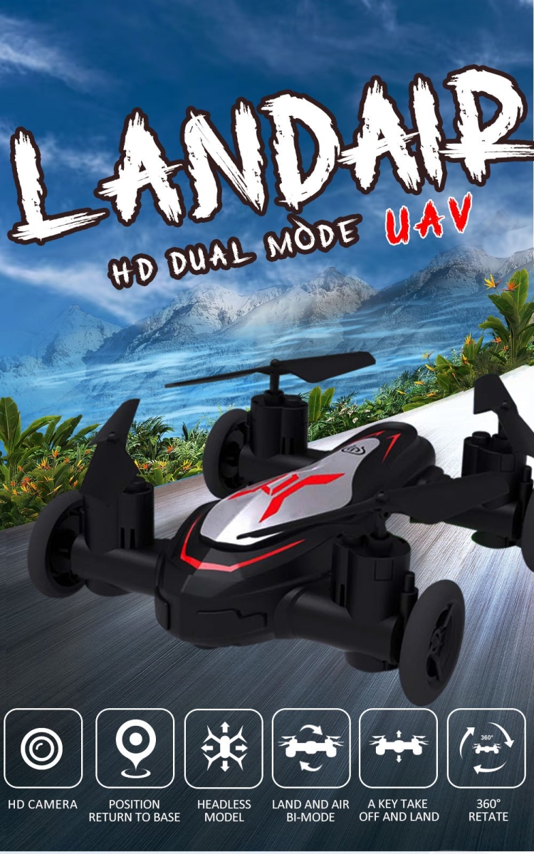 NT31976 KBDFA KB-68 Land-Air Drone Professional HD Camera Remote Controlled Car Quadcopter Helicopter Toy