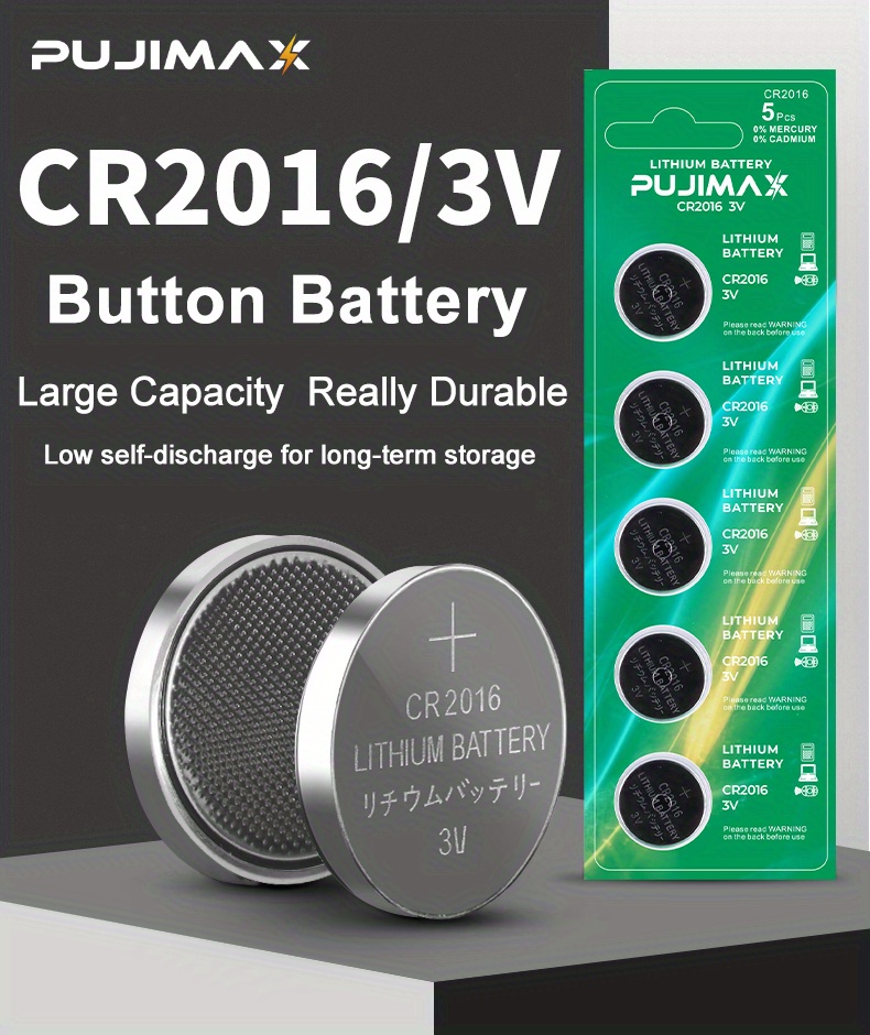 NT32080 3V Mini Button Batteries DL2016-ECR2016-GPCR2016 Cell Coin Lithium Battery for Watch Electronic Toy - 5 Piece