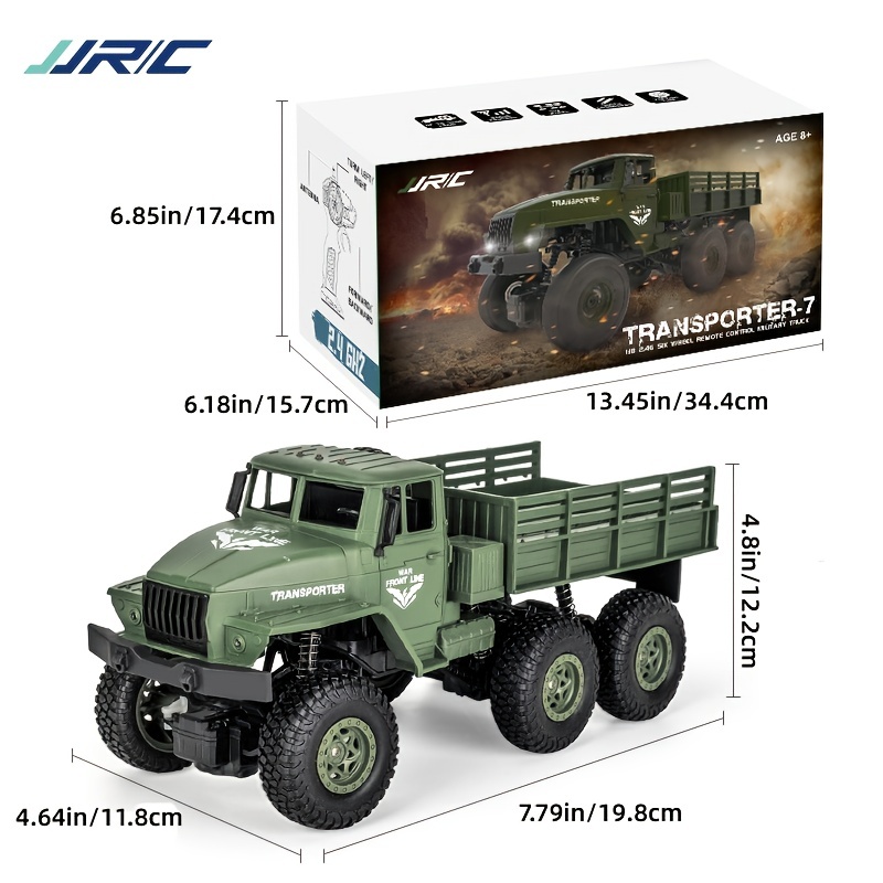 NT30757 1-18 Scale Simulation Remote Control 4WD Four-wheel Drive Six-wheel Off-road Military Truck for Boys Birthday Gift