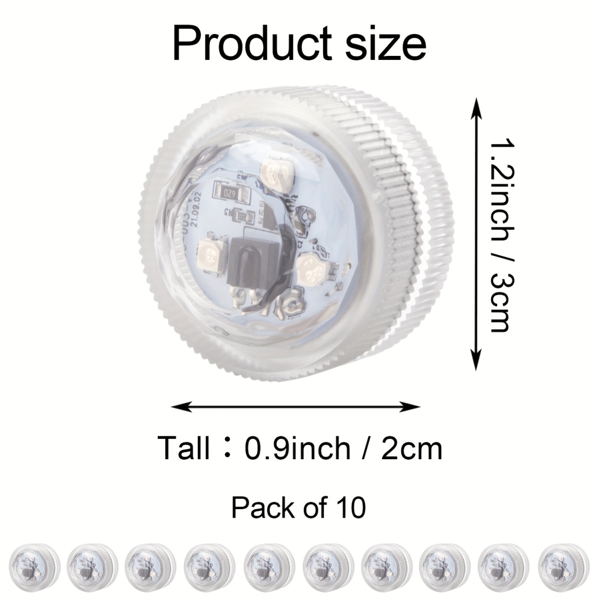 NT30817 Mini Submersible LED Lights, 10 Piece