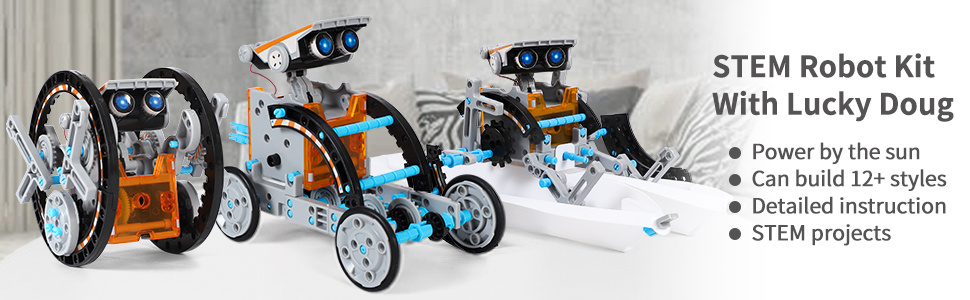 NT30822 12 in. 1 stem Solar Robot Kit Toys