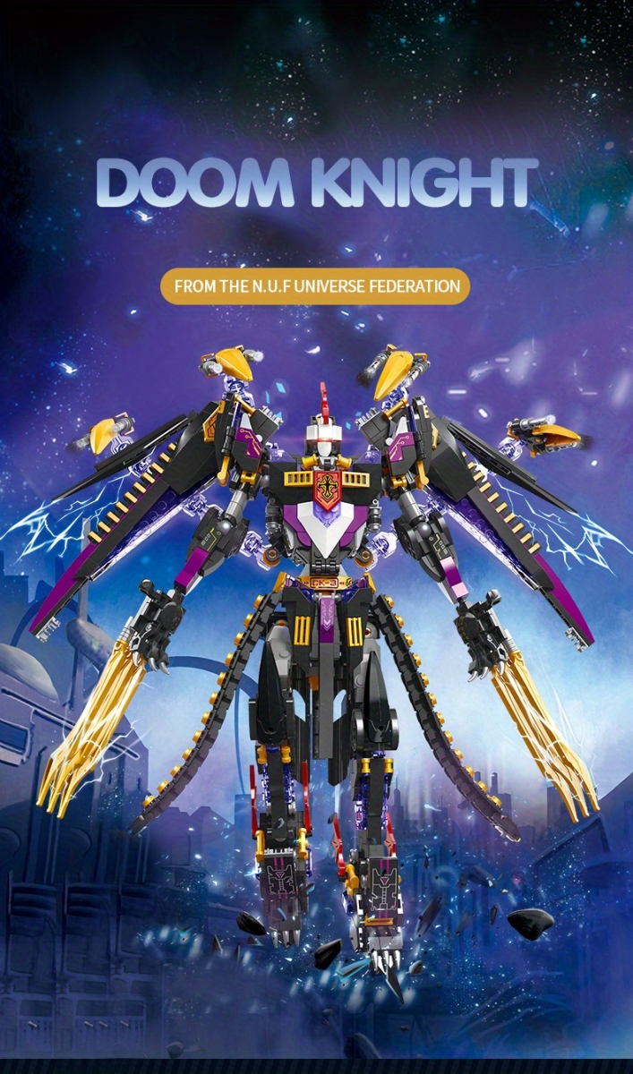 NT30831 Calamity Knight Building Block Assembled Model, Purple - 1341 Piece