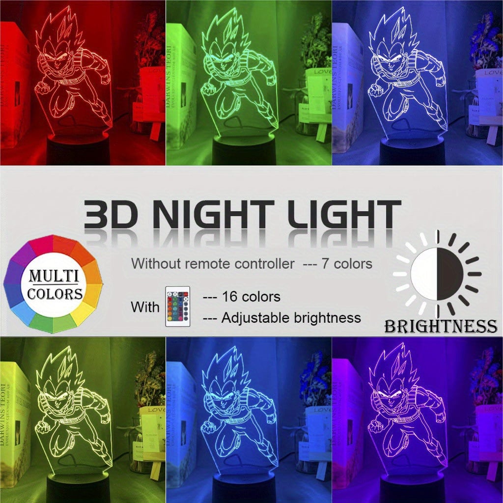NT30838 16-7 Colors Remote Control 3D LED Night Light