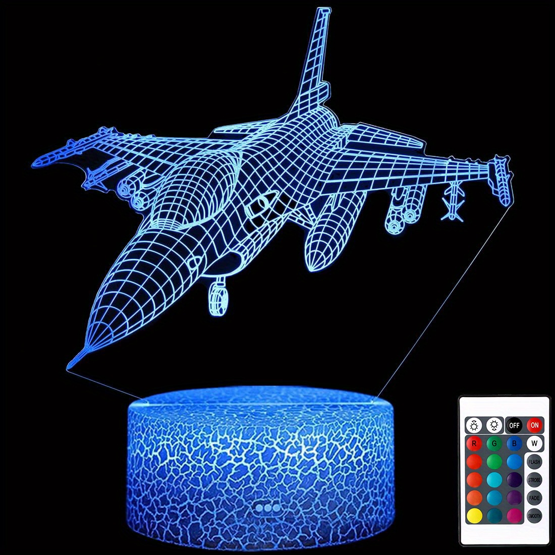 NT30865 3D Glow Jet Fighter Night Light
