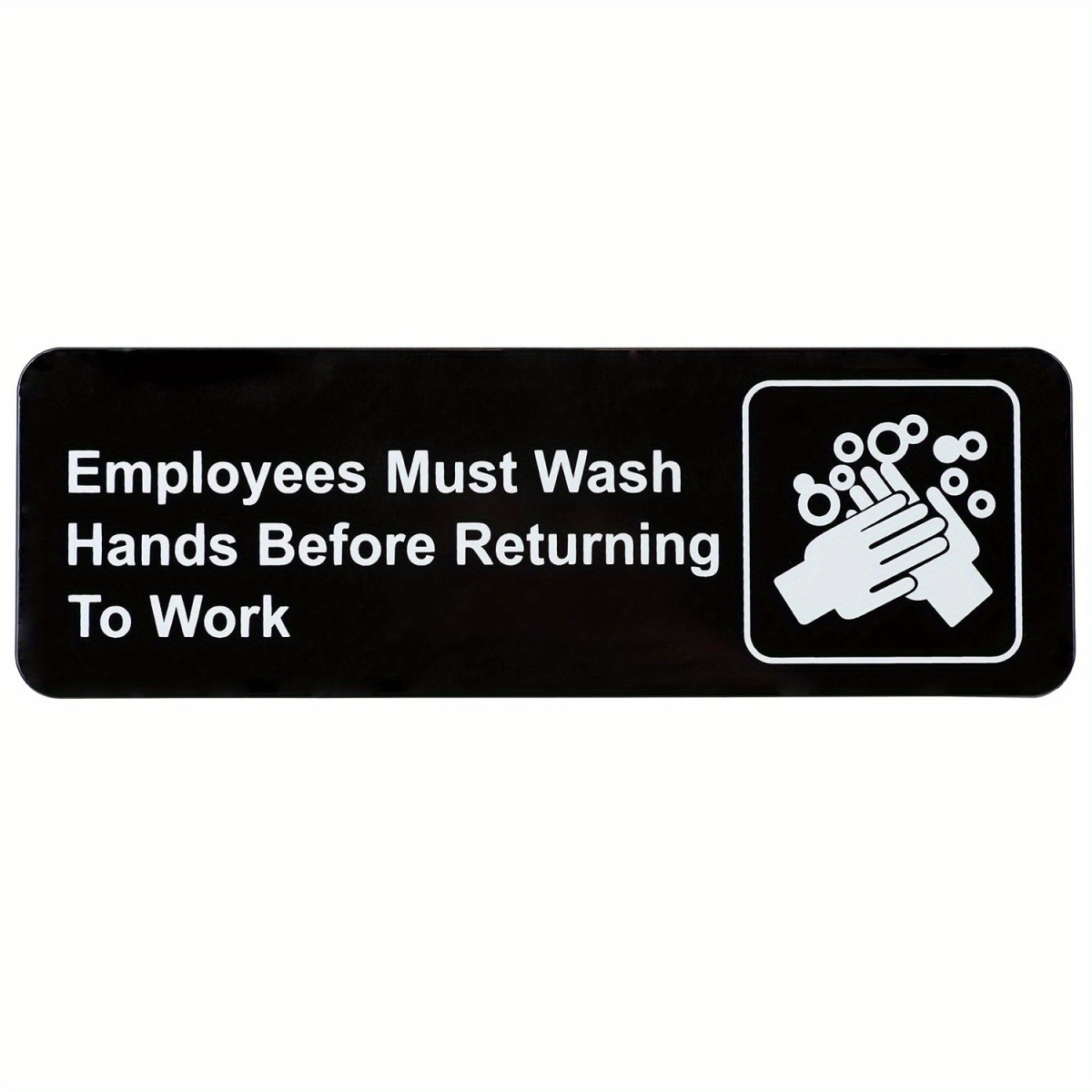 NT30892 Employees Must Wash Hands Sign Package, Black Acrylic