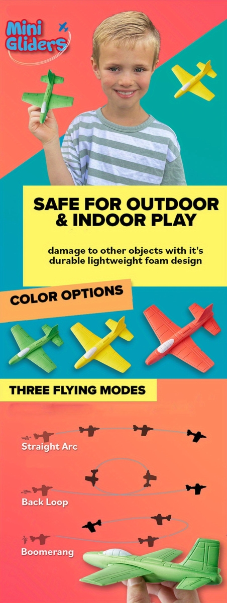 NT30893 Eva Foam Hand Throwing Gliding Spinning Aircraft Model Toy
