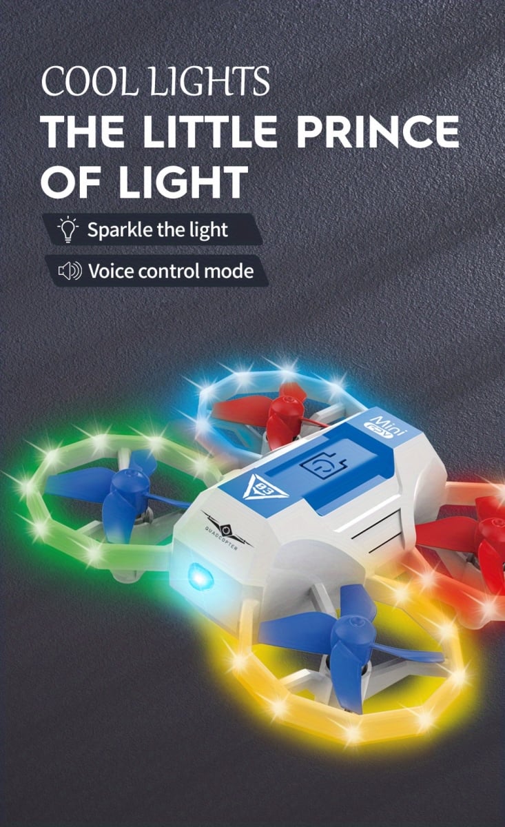NT32090 UFO Remote Controlled Mini Drone Quadcopter with 3 Batteries & Lights Sound Sensing