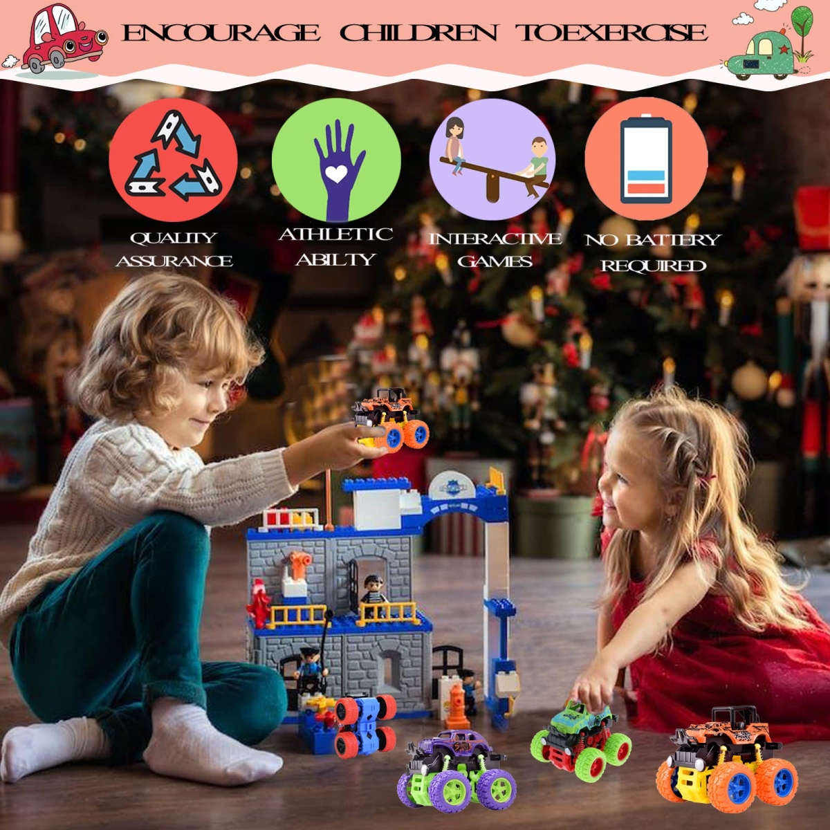 NT32115 Pull Back Vehicles Monster Trucks for Boys