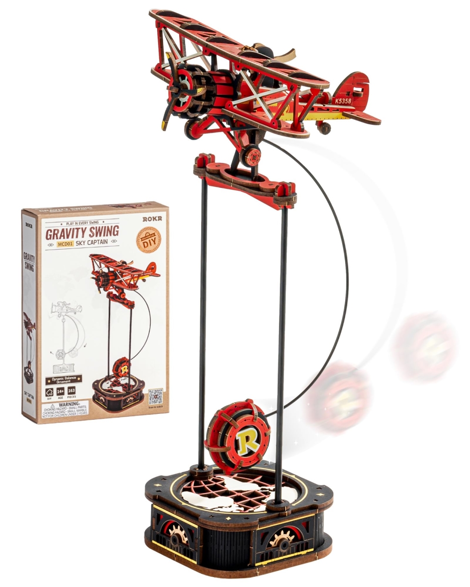 NT83884 ROKR 3D Wooden Puzzle for Adults, Gravity Swing Model Kit - 163 Piece