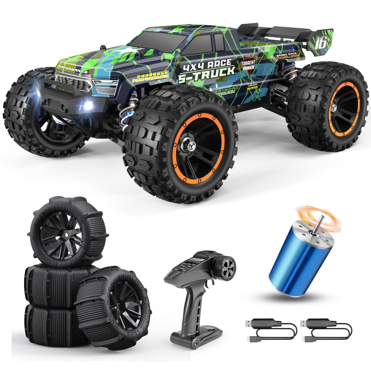 NT84319 HAIBOXING 16890SA 1-16 Scale 4WD Brushless Remote Control Truck, Max 40 MPH, All Terrains, Off-Road Semi-Truck