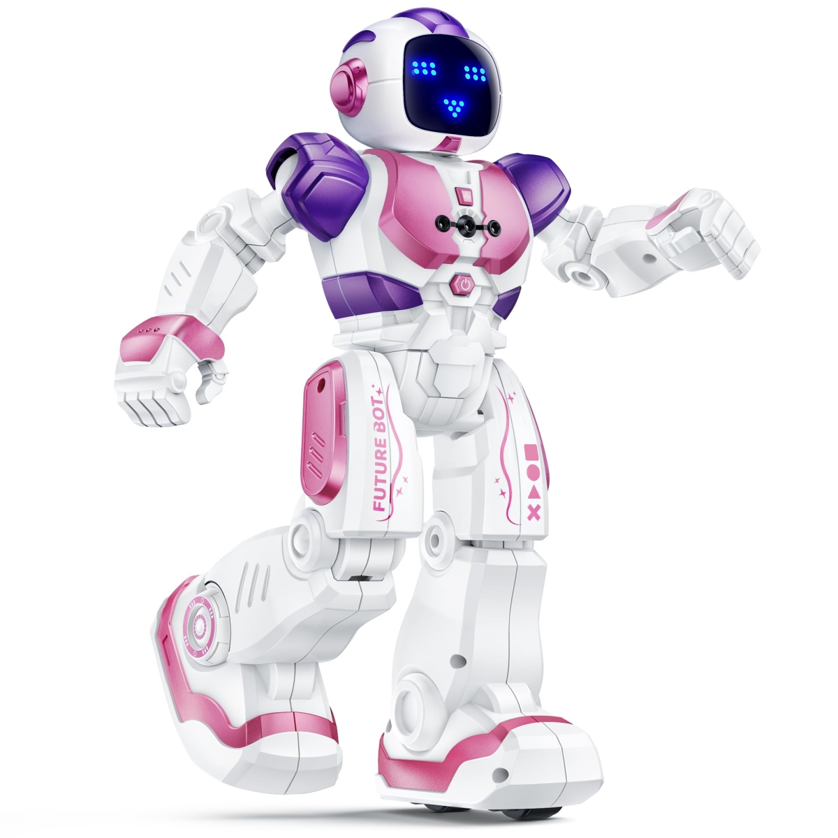 NT84428 Ruko 6088 Dancing Robot for Girls with APP, Remote & Gesture Control, Interactive LED Emoji, Programmable, Pink & Purple