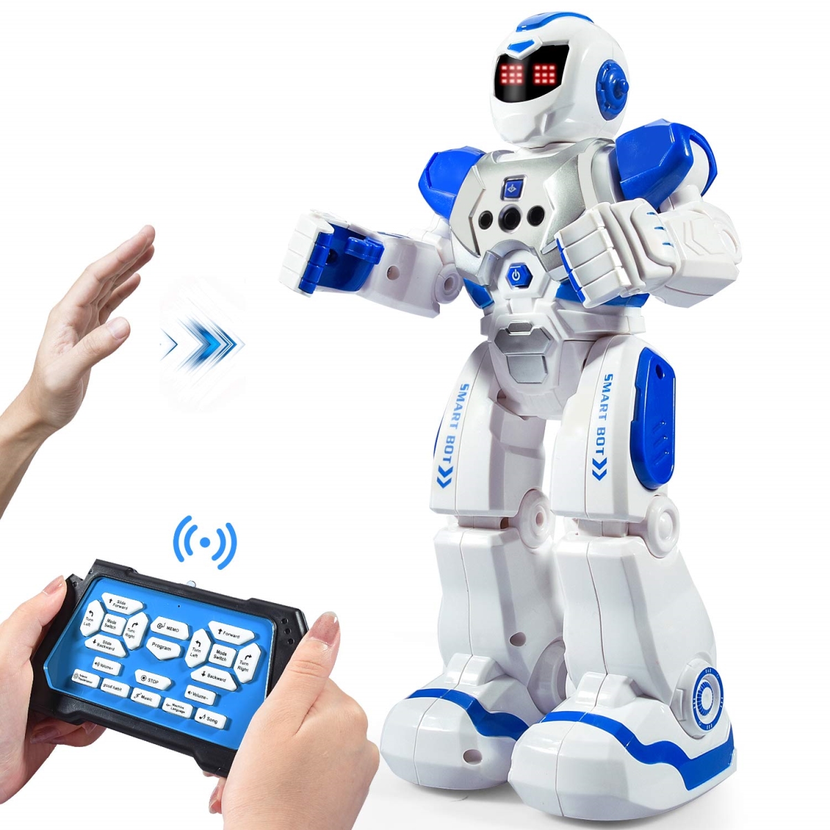 NT84506 Remote Control Robot for Kids with Infrared Controller, Dancing, Singing, Moonwalking & LED Eyes - Blue
