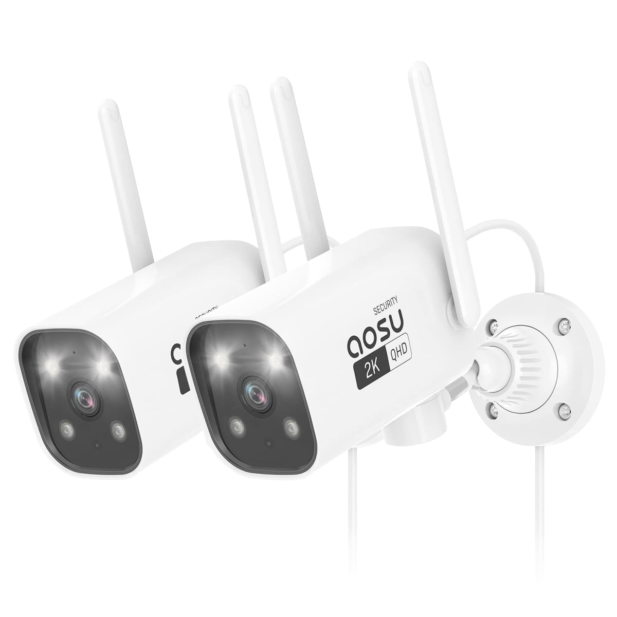 NT84523 AOSU 2K Security Camera Outdoor with Color Night Vision, Wi-Fi, Auto Tracking, Two-Way Audio - Pack of 2