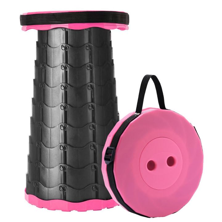 NT84581 Upgraded Foldable & Portable Collapsible Stool for Outdoor Activities, Pink
