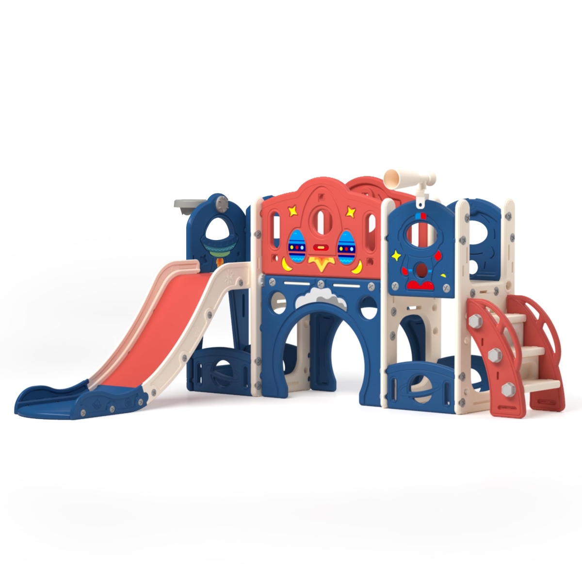 NT84833 9-in-1 Castle Amusement Playground Playhouse for Toddlers - Blue - Age 1-3