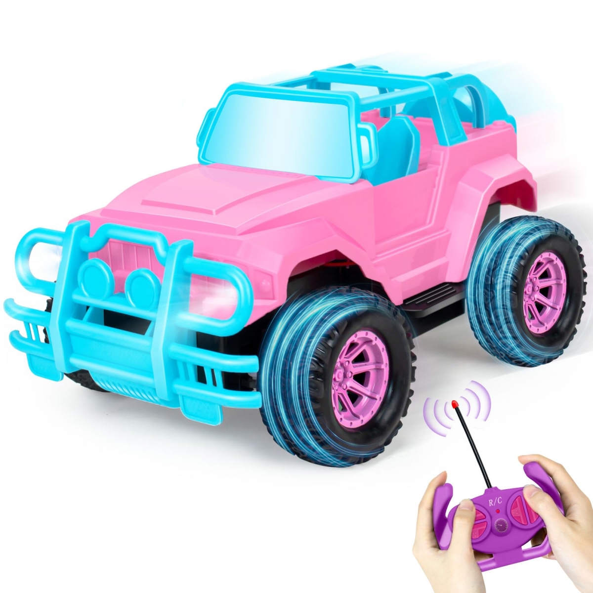 NT85010 1-20 Scale Remote Control Monster Truck, 2.4 Ghz LED Light Off-Road Remote Control Car - Pink