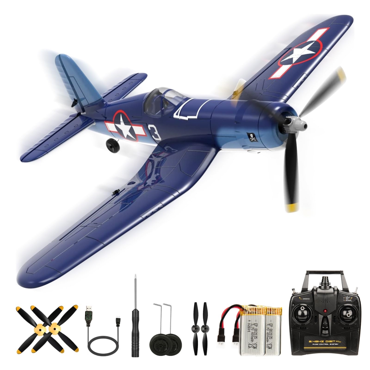 NT85167 F4U Corsair Remote Control Plane 4 Channel RTF with XPilot Stabilization & One Key Aerobatic