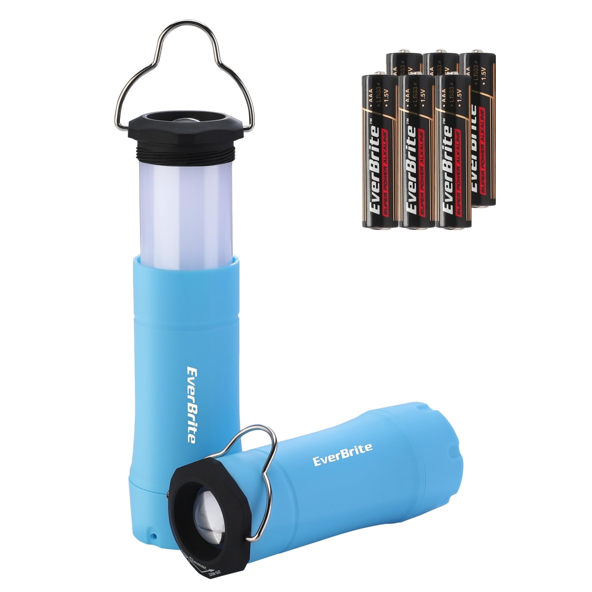 NT85254 EverBrite 2-in-1 Mini Lanterns & Flashlights, Zoomable Combo with 3 Modes, Battery Powered, 2PC