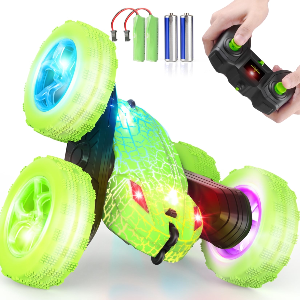 NT85312 Remote Control Car - 2.4 Ghz 4WD Fast Remote Control Car, Double Sided 360 Deg Rotating Monster Truck Toys